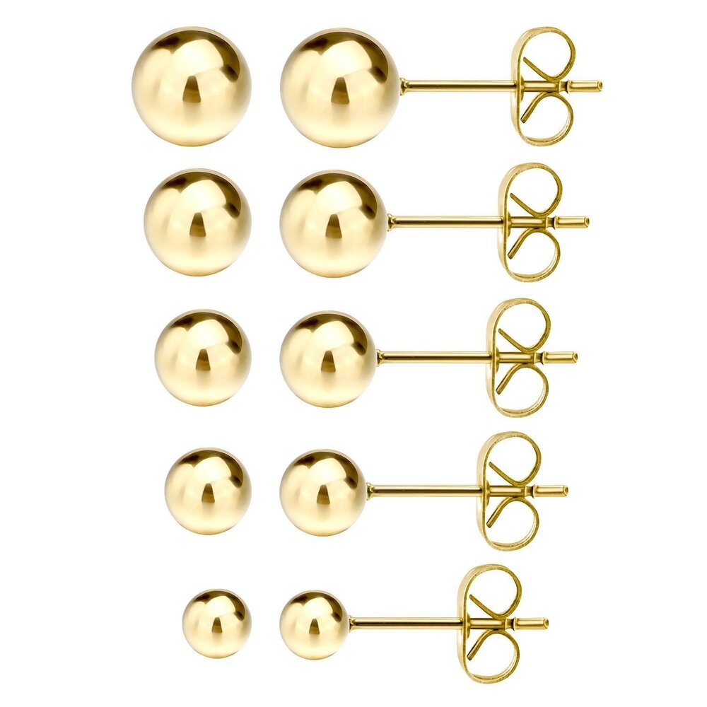 Ball Earrings 316L Surgical Steel Earrings Round Ball Stud Earrings